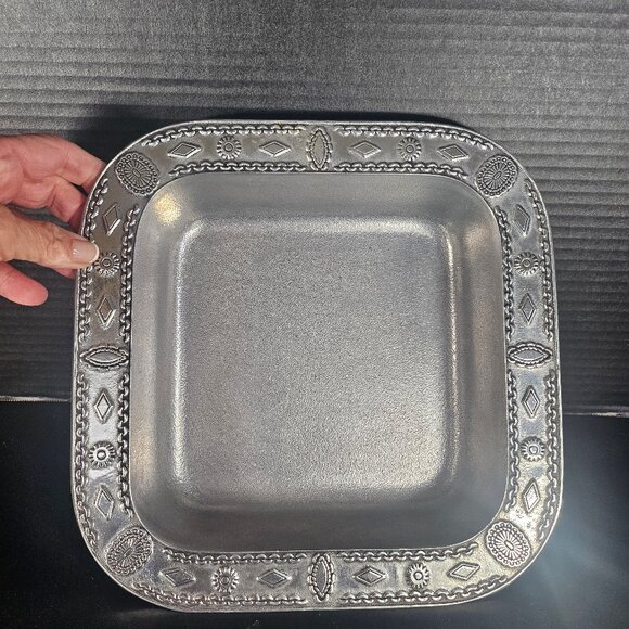 Wilson, Armetale Monterey Hollware Square Baker Southwestern Design Retired - Picture 5 of 12